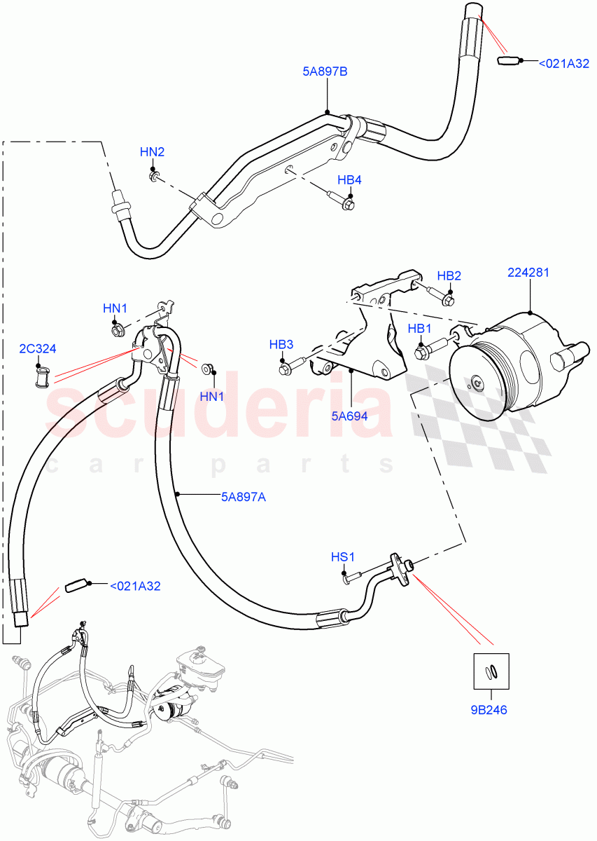 Active Anti-Roll Bar System(ARC Pump, High Pressure Pipes)(3.0 V6 Diesel,With ACE Suspension)((V)FROMJA000001,(V)TOJA999999) of Land Rover Land Rover Range Rover Sport (2014+) [2.0 Turbo Petrol GTDI]