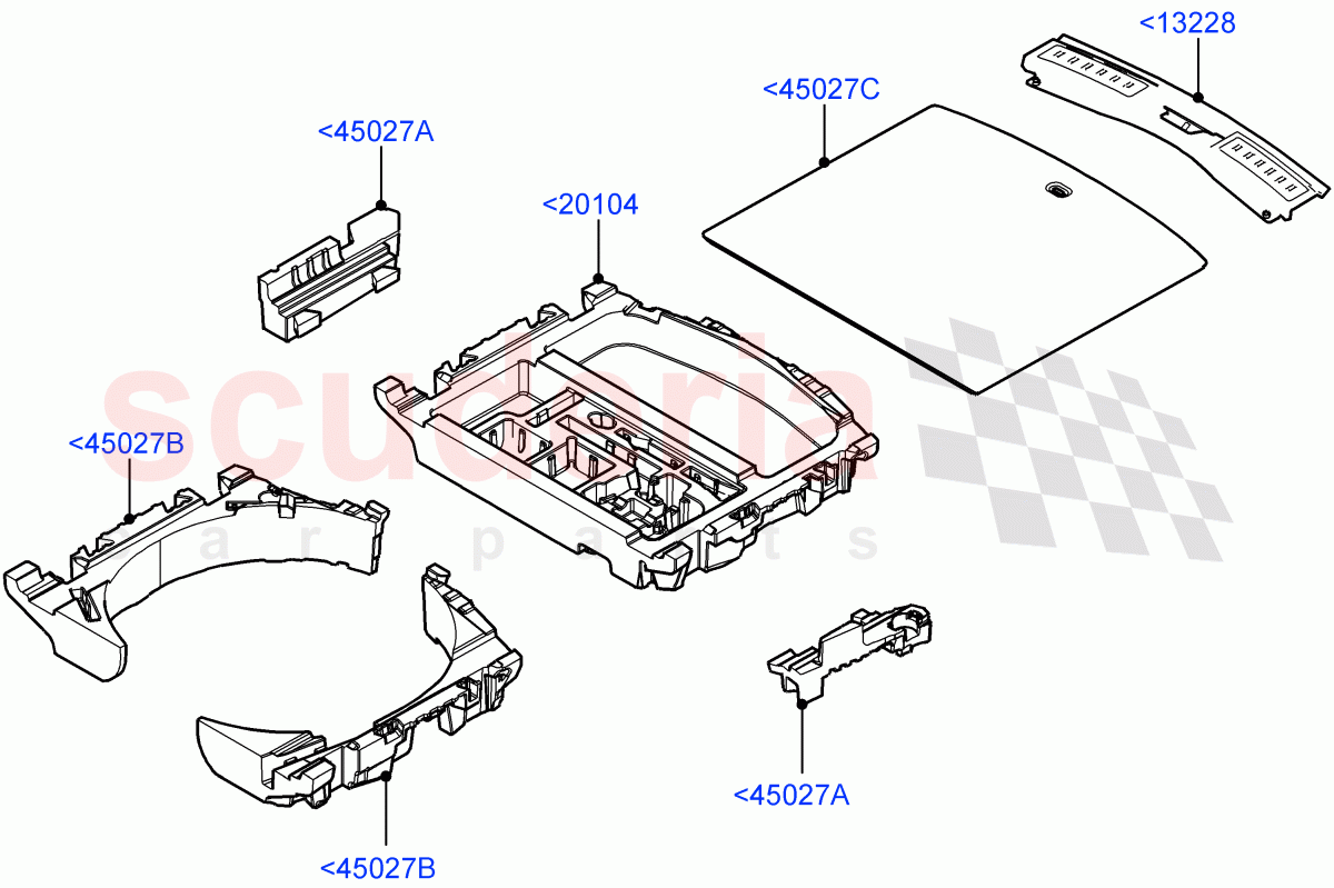 Load Compartment Trim(Floor, Stowage Compartment)(Halewood (UK)) of Land Rover Land Rover Range Rover Evoque (2019+) [1.5 I3 Turbo Petrol AJ20P3]