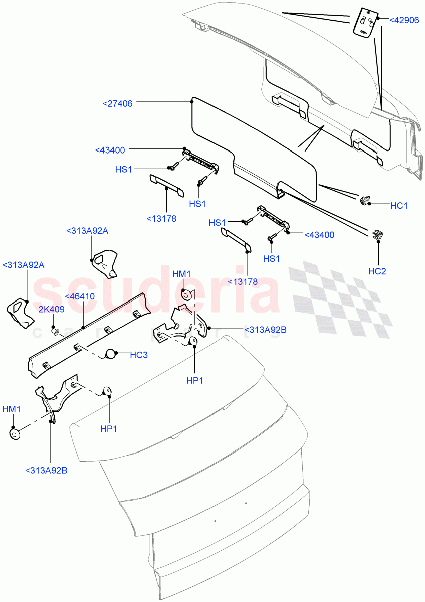 Back Door/Tailgate Trim Panels (Changsu (China)) ((V) FROMEG000001) of Land Rover Land Rover Range Rover Evoque (2012-2018) [2.0 Turbo Diesel]