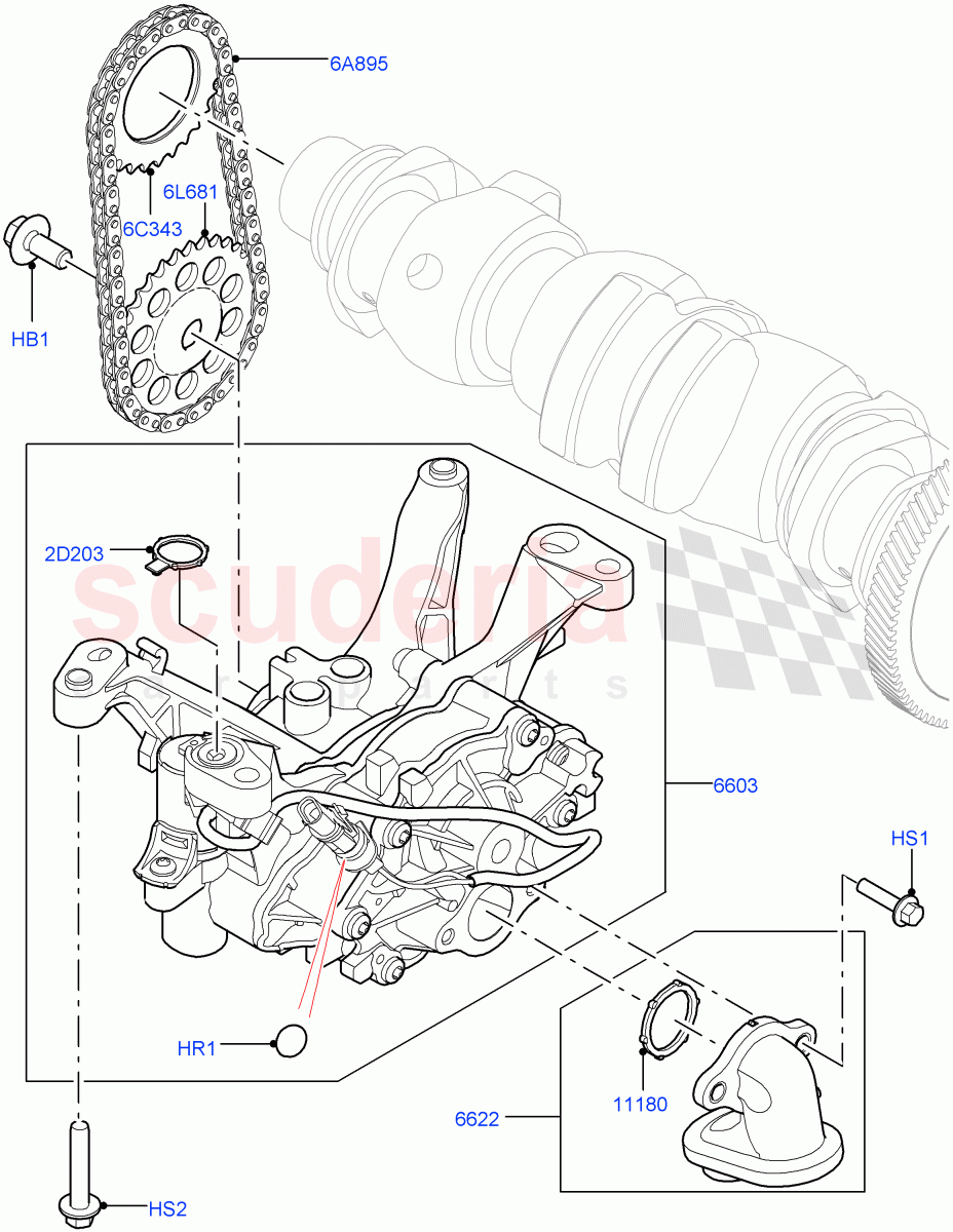 Oil Pump(1.5L AJ20P3 Petrol High,Changsu (China)) of Land Rover Land Rover Range Rover Evoque (2019+) [1.5 I3 Turbo Petrol AJ20P3]