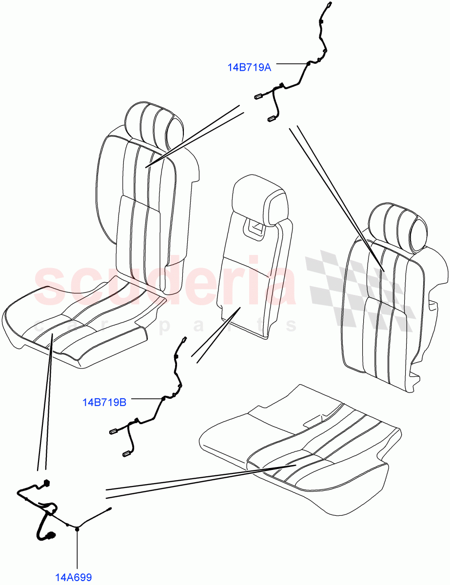 Wiring - Seats (Rear Seats) ((V) FROMAA313069) of Land Rover Land Rover Range Rover (2010-2012) [5.0 OHC SGDI NA V8 Petrol]