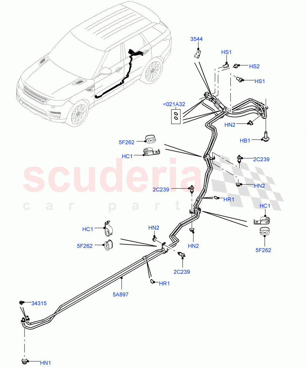 Active Anti-Roll Bar System(ARC Pipes, Rear)(With ACE Suspension)((V)TOJA999999) of Land Rover Land Rover Range Rover Sport (2014+) [4.4 DOHC Diesel V8 DITC]