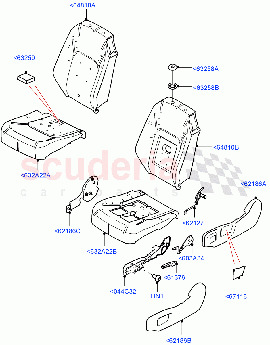 Front Seat Pads/Valances & Heating(Pads/Valances, Side Seats)(Short Wheelbase) of Land Rover Land Rover Defender (2020+) [3.0 I6 Turbo Diesel AJ20D6]