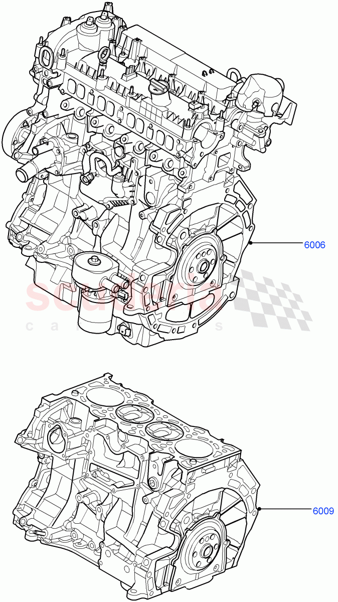 Service Engine And Short Block(2.0L 16V TIVCT T/C Gen2 Petrol,Halewood (UK),2.0L 16V TIVCT T/C 240PS Petrol) of Land Rover Land Rover Discovery Sport (2015+) [2.0 Turbo Petrol GTDI]