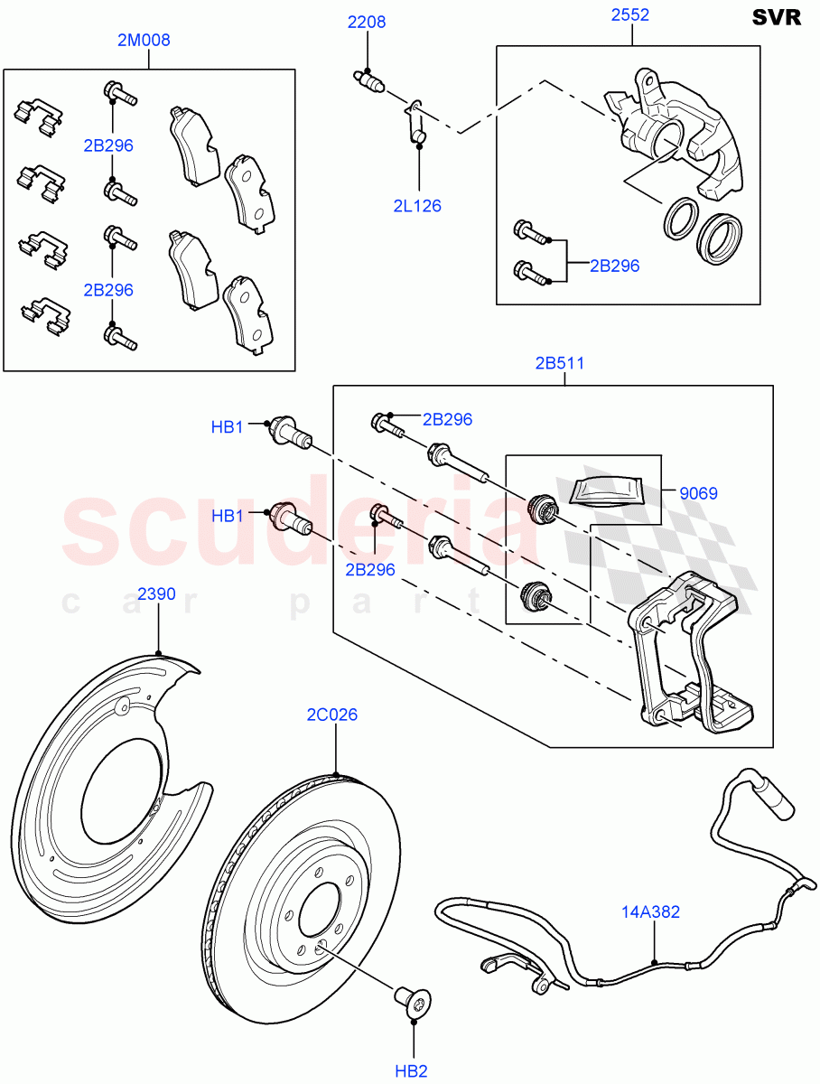 Rear Brake Discs And Calipers(SVR Version,SVR)((V)FROMFA000001) of Land Rover Land Rover Range Rover Sport (2014+) [2.0 Turbo Diesel]