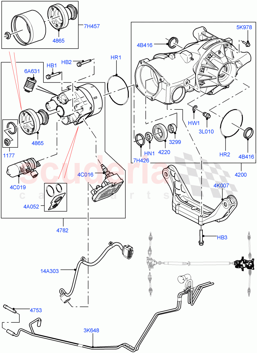 Rear Axle(Halewood (UK),Efficient Driveline)((V)FROMEH000001,(V)TOFH999999) of Land Rover Land Rover Range Rover Evoque (2012-2018) [2.0 Turbo Petrol AJ200P]