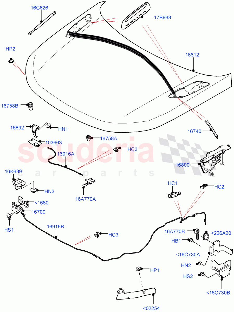 Hood And Related Parts of Land Rover Land Rover Range Rover Velar (2017+) [2.0 Turbo Diesel AJ21D4]