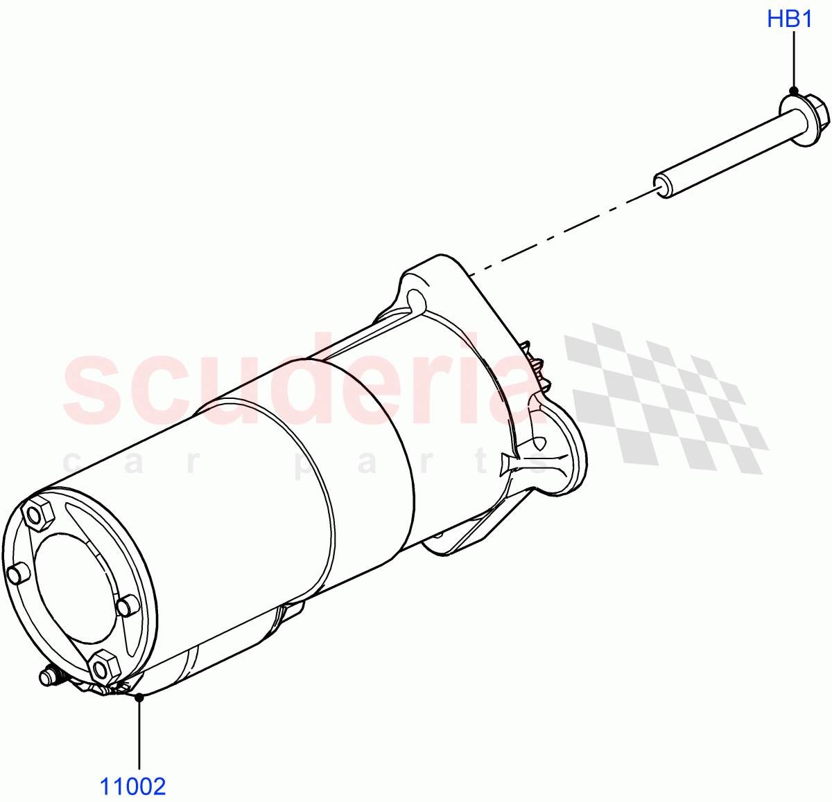 Starter Motor (Solihull Plant Build) (2.0L I4 High DOHC AJ200 Petrol) ((V) FROMLA000001) of Land Rover Land Rover Range Rover Sport (2014+) [2.0 Turbo Petrol AJ200P]