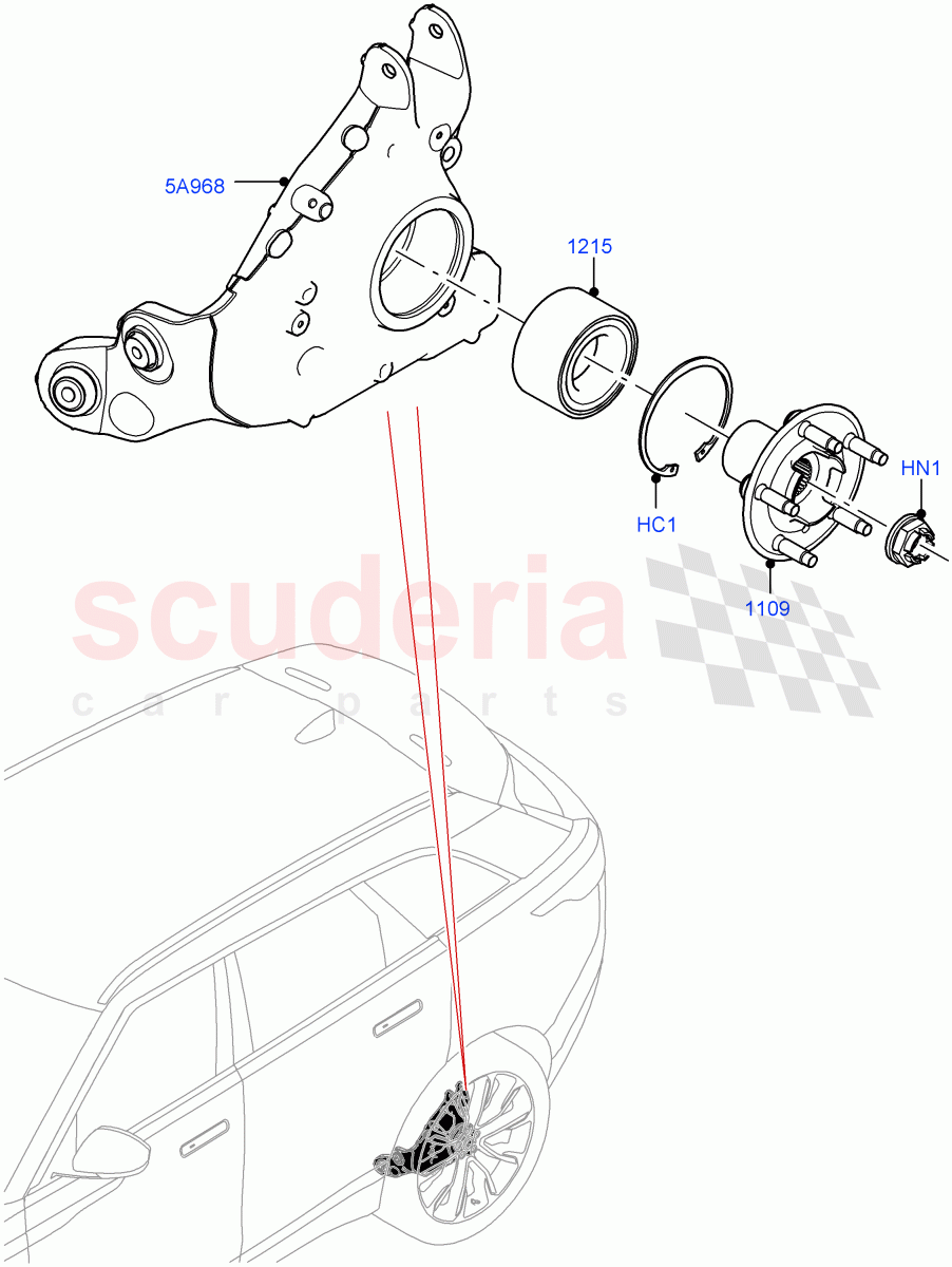 Rear Knuckle And Hub of Land Rover Land Rover Range Rover Velar (2017+) [2.0 Turbo Diesel AJ21D4]