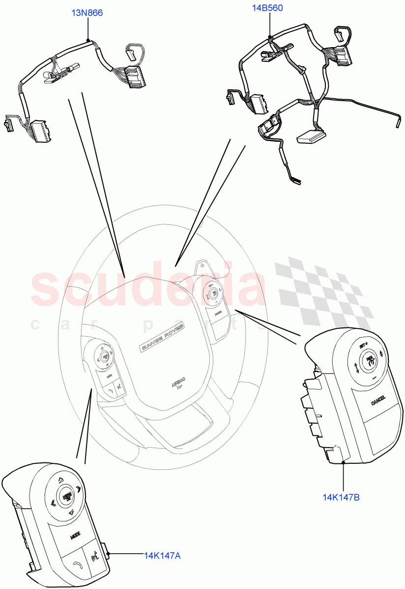 Switches (Steering Wheel) of Land Rover Land Rover Range Rover Sport (2014+) [3.0 Diesel 24V DOHC TC]