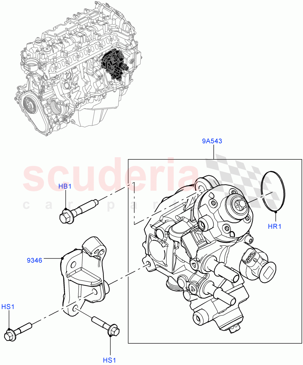 Fuel Injection Pump - Diesel(Nitra Plant Build)(3.0L AJ20D6 Diesel High)((V)FROMM2000001) of Land Rover Land Rover Discovery 5 (2017+) [3.0 I6 Turbo Diesel AJ20D6]