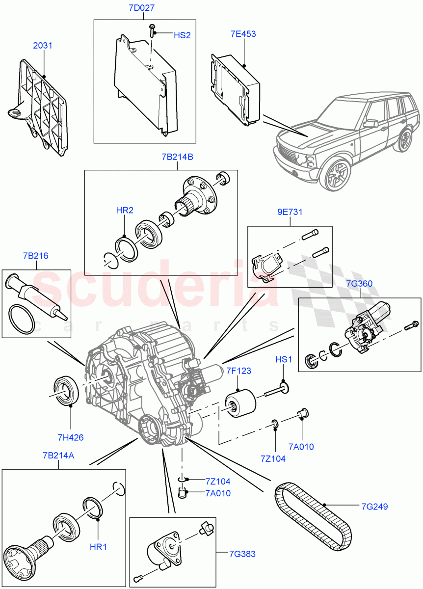 Transfer Drive Components(6 Speed Auto ZF 6HP26 Steptronic,8 Speed Auto Trans ZF 8HP70 4WD,6 Speed Auto Transmission ZF 6HP28,6 Speed Man ZF S6-53)((V)FROMAA000001,(V)TODA999999) of Land Rover Land Rover Discovery 4 (2010-2016) [4.0 Petrol V6]