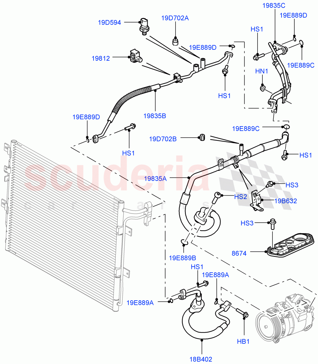 Air Conditioning System(3.6L V8 32V DOHC EFi Diesel Lion)((V)FROMAA000001) of Land Rover Land Rover Range Rover Sport (2010-2013) [5.0 OHC SGDI NA V8 Petrol]