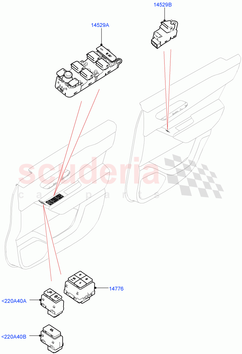 Switches(Front And Rear Doors) of Land Rover Land Rover Range Rover Velar (2017+) [2.0 Turbo Diesel]