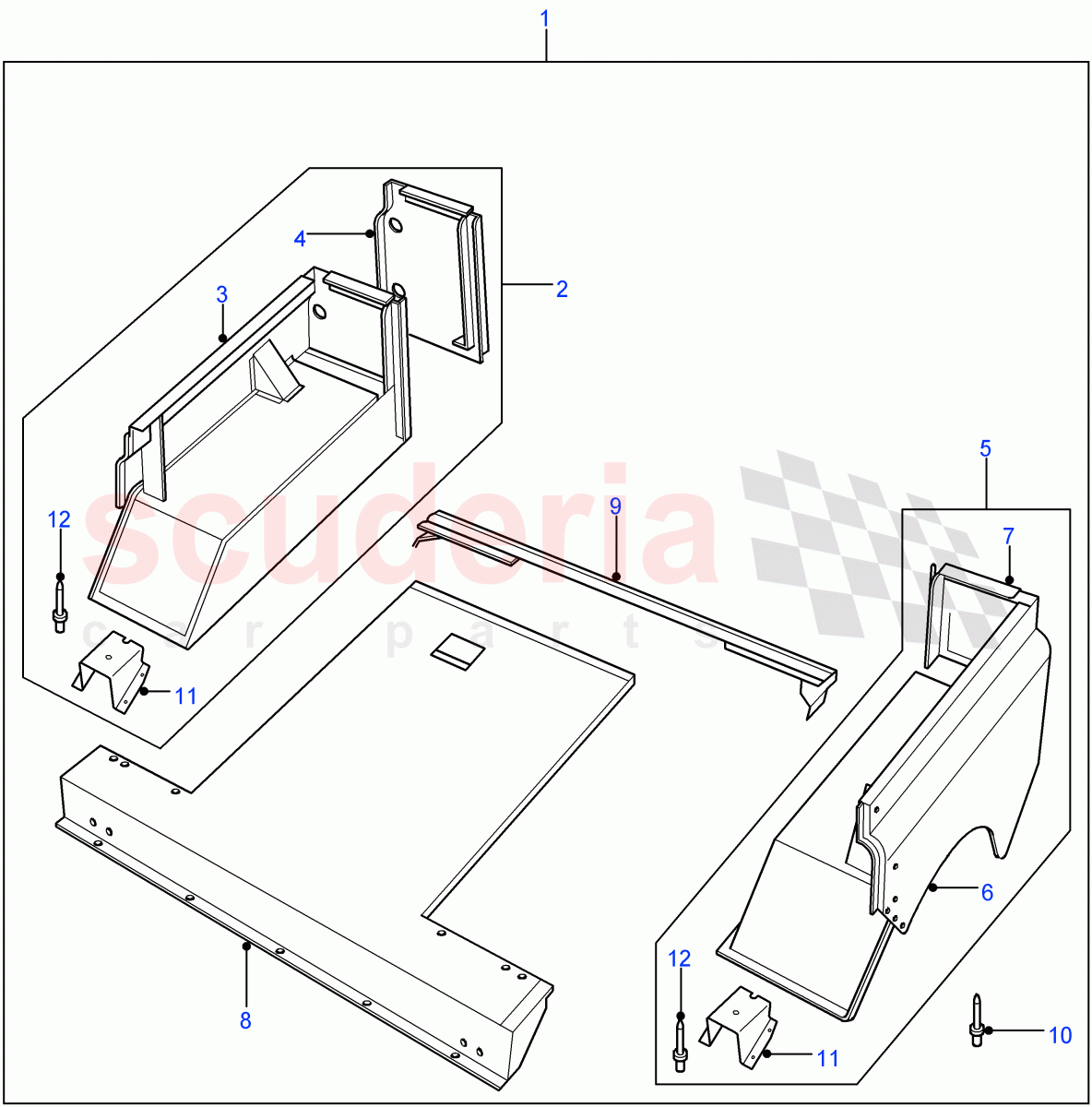 Rear Body Lower (Station Wagon - 5 Door, 110" Wheelbase, With 7 Seat Configuration, With 5 Seat Configuration, Less Rear Seats) ((V) FROM7A000001) of Land Rover Land Rover Defender (2007-2016)