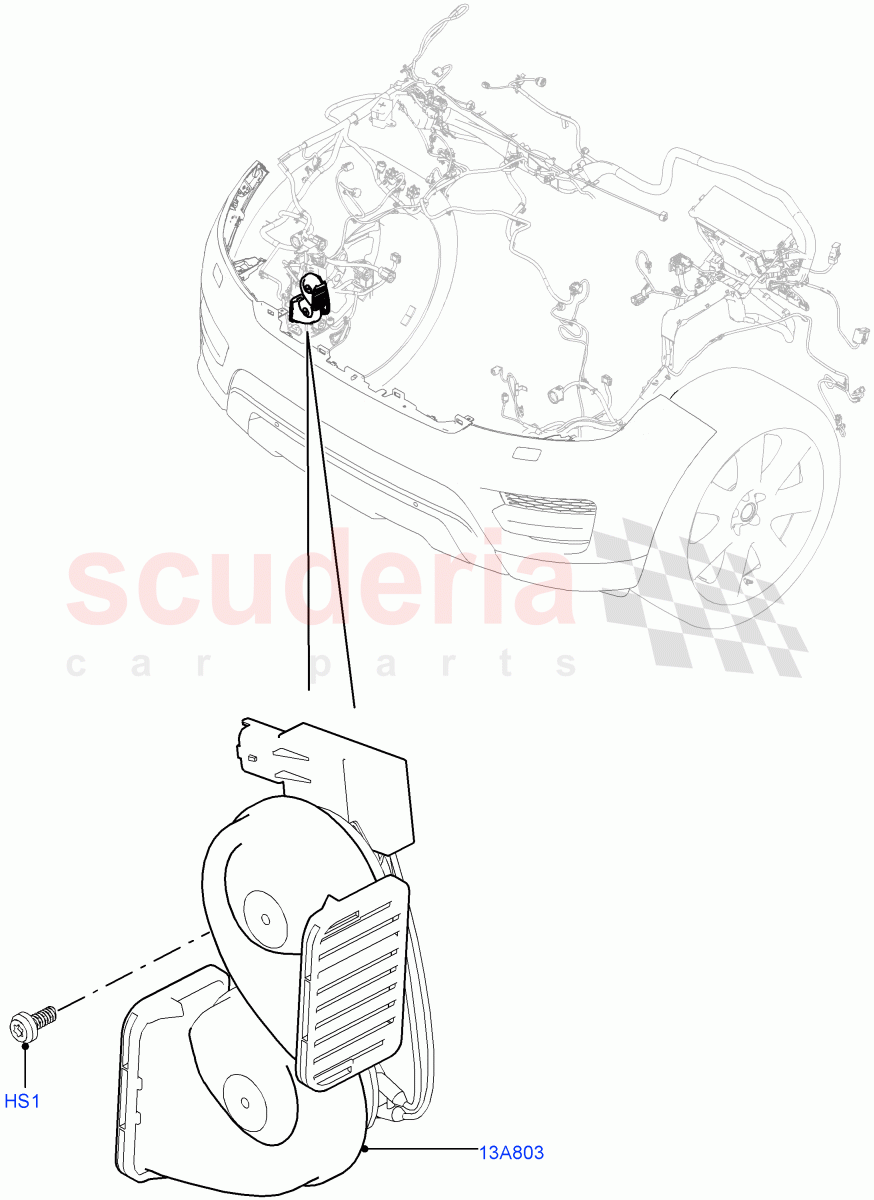 Battery Cables And Horn(Horn) of Land Rover Land Rover Range Rover Sport (2014+) [3.0 Diesel 24V DOHC TC]