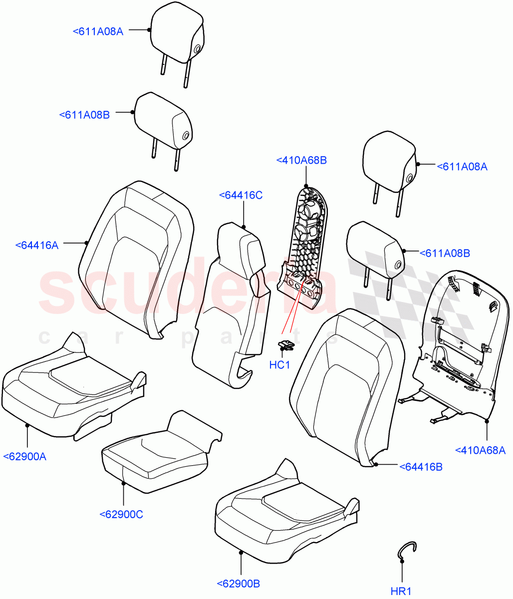 Front Seat Covers(PVU Perforated Robustec)((V)FROMP2000001) of Land Rover Land Rover Defender (2020+) [2.0 Turbo Diesel]