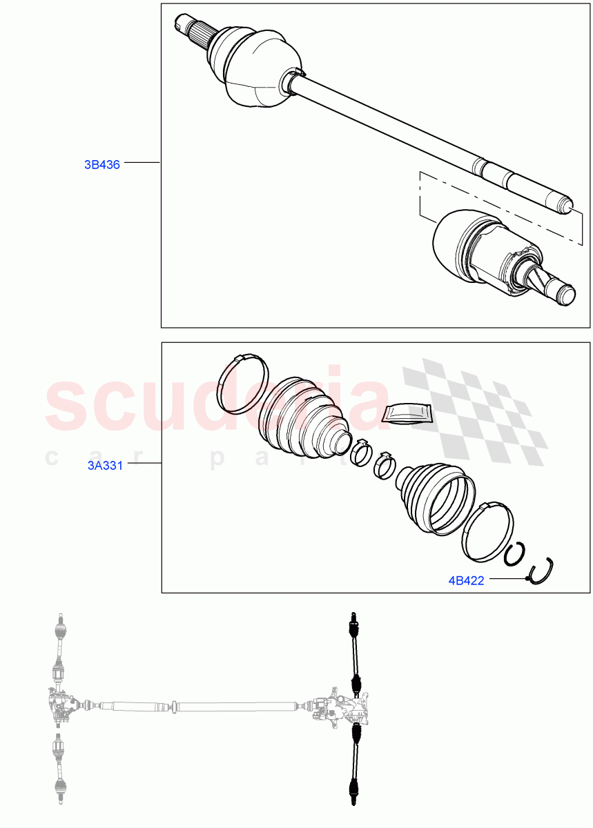 Drive Shaft - Rear Axle Drive(6 Speed Manual Trans M66 - AWD,Itatiaia (Brazil),6 Speed Auto AWF21 AWD,9 Speed Auto AWD)((V)FROMGT000001) of Land Rover Land Rover Range Rover Evoque (2012-2018) [2.0 Turbo Petrol AJ200P]