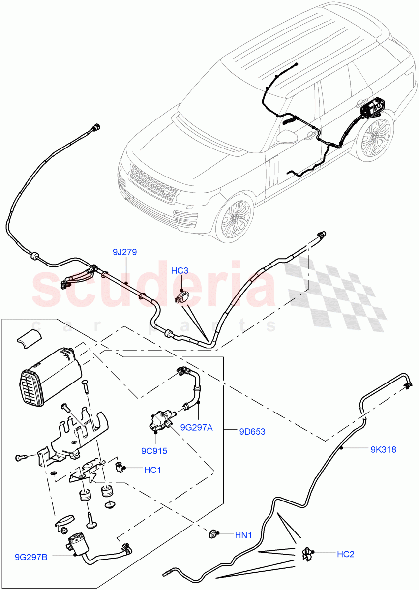 Fuel Lines(Rear)(5.0L OHC SGDI NA V8 Petrol - AJ133,EU2,ULEV II Requirements)((V)TOFA999999) of Land Rover Land Rover Range Rover (2012-2021) [5.0 OHC SGDI NA V8 Petrol]