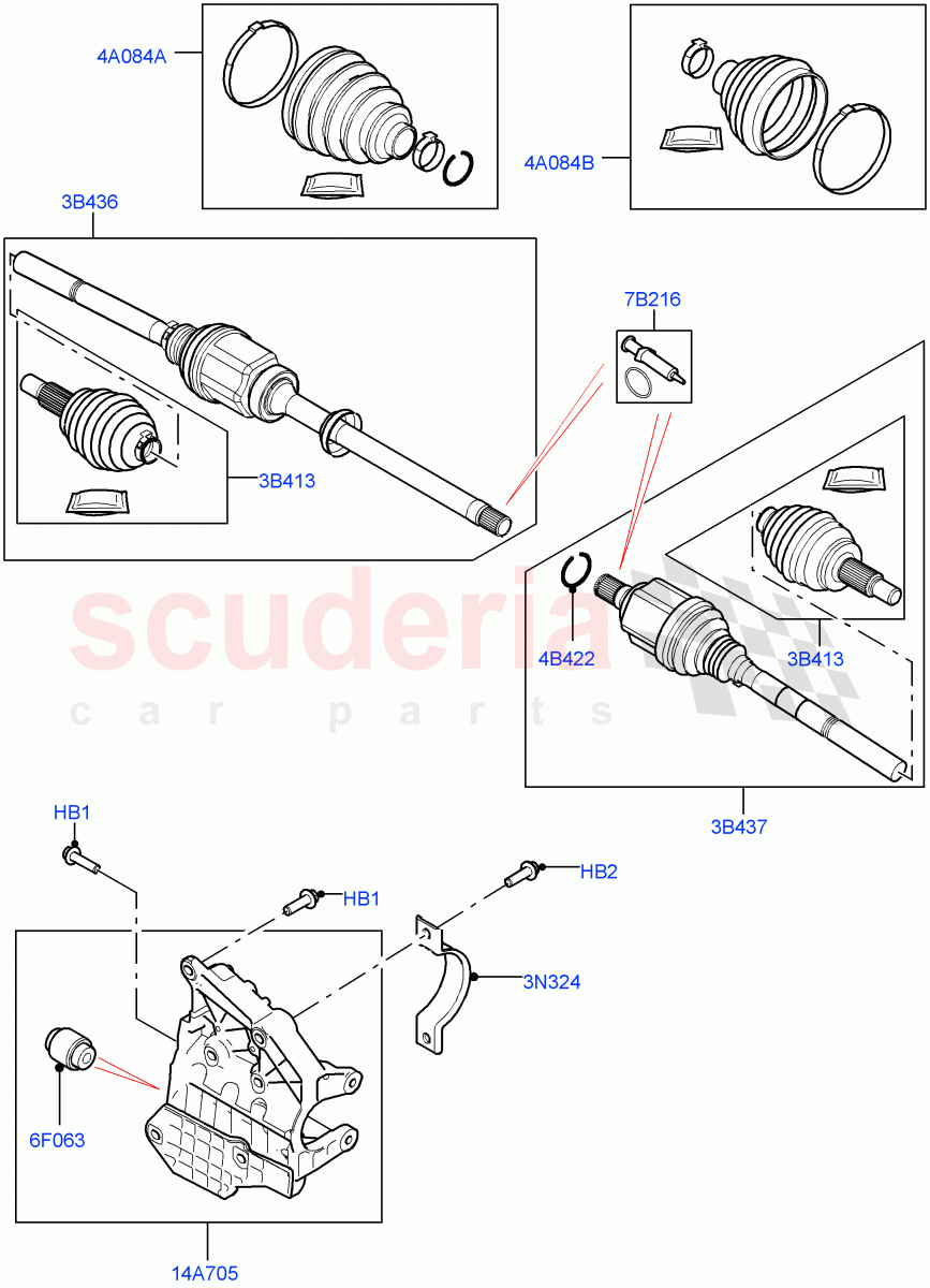 Drive Shaft - Front Axle Drive(2.0L I4 Mid DOHC AJ200 Petrol,Changsu (China),2.0L AJ20P4 Petrol Mid PTA)((V)FROMKG446857) of Land Rover Land Rover Discovery Sport (2015+) [2.0 Turbo Petrol AJ200P]