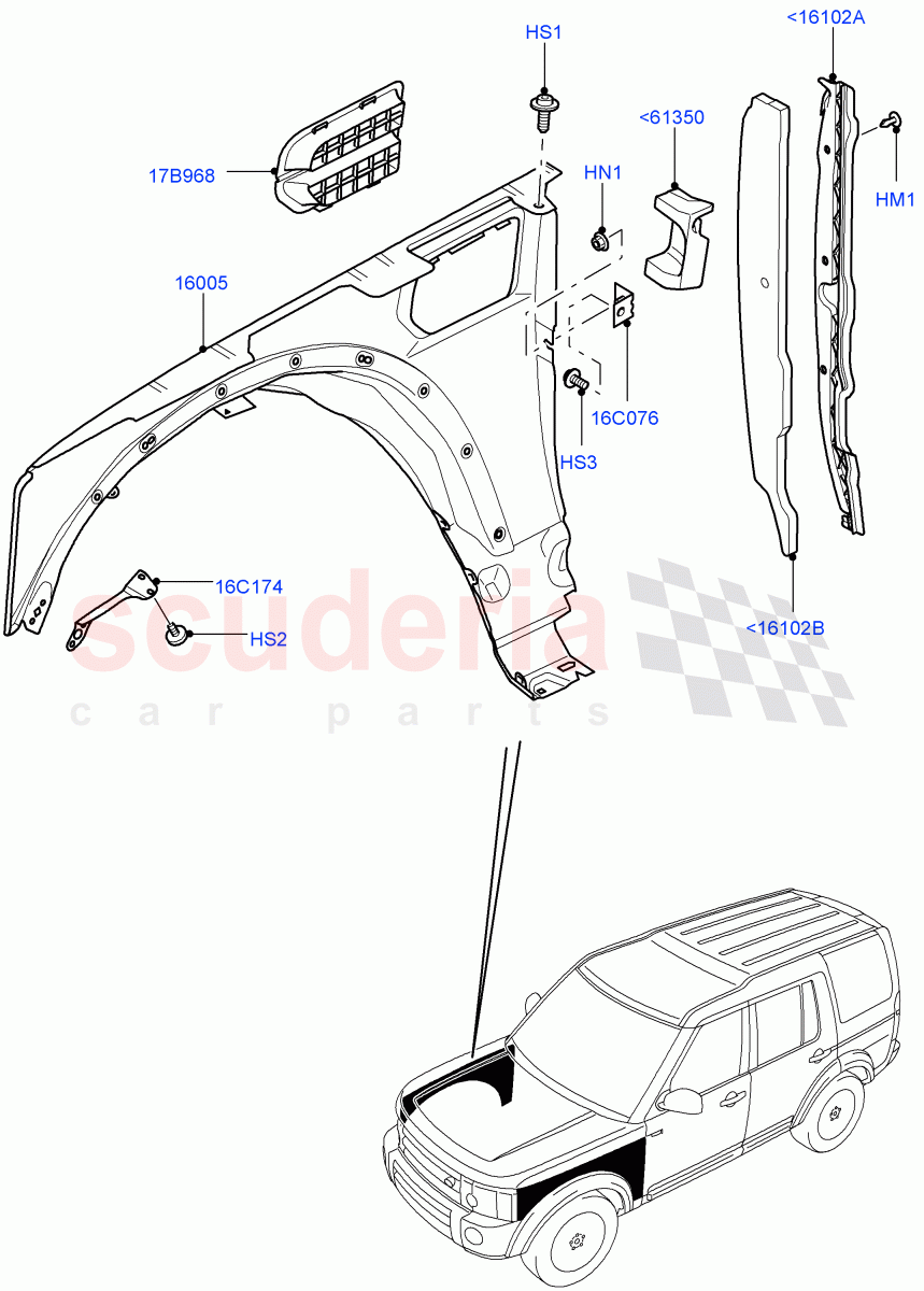 Dash Panel And Front Fenders((V)FROMAA000001) of Land Rover Land Rover Discovery 4 (2010-2016) [5.0 OHC SGDI NA V8 Petrol]