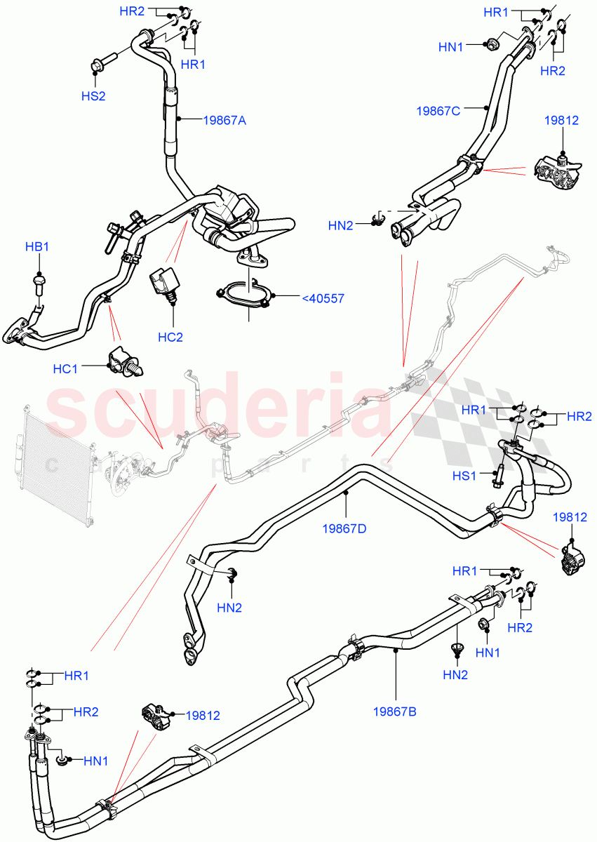 Air Conditioning Condensr/Compressr(Front / Rear, Nitra Plant Build)(Premium Air Conditioning-Front/Rear)((V)FROMK2000001) of Land Rover Land Rover Discovery 5 (2017+) [2.0 Turbo Diesel]