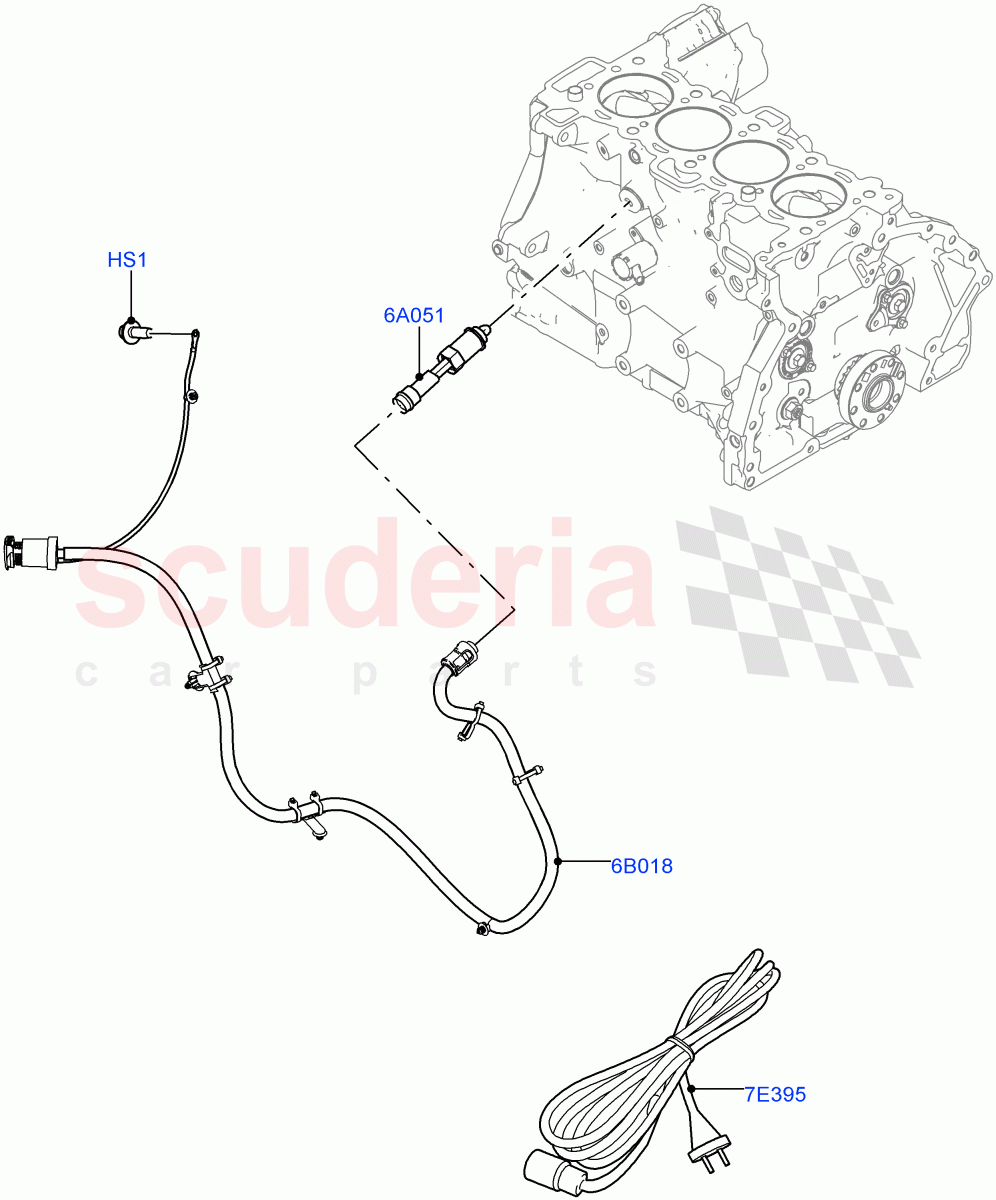 Engine Heater(2.0L I4 High DOHC AJ200 Petrol,2.0L I4 Mid DOHC AJ200 Petrol,2.0L I4 Mid AJ200 Petrol E100)((V)FROMJH000001) of Land Rover Land Rover Range Rover Evoque (2012-2018) [2.0 Turbo Petrol AJ200P]