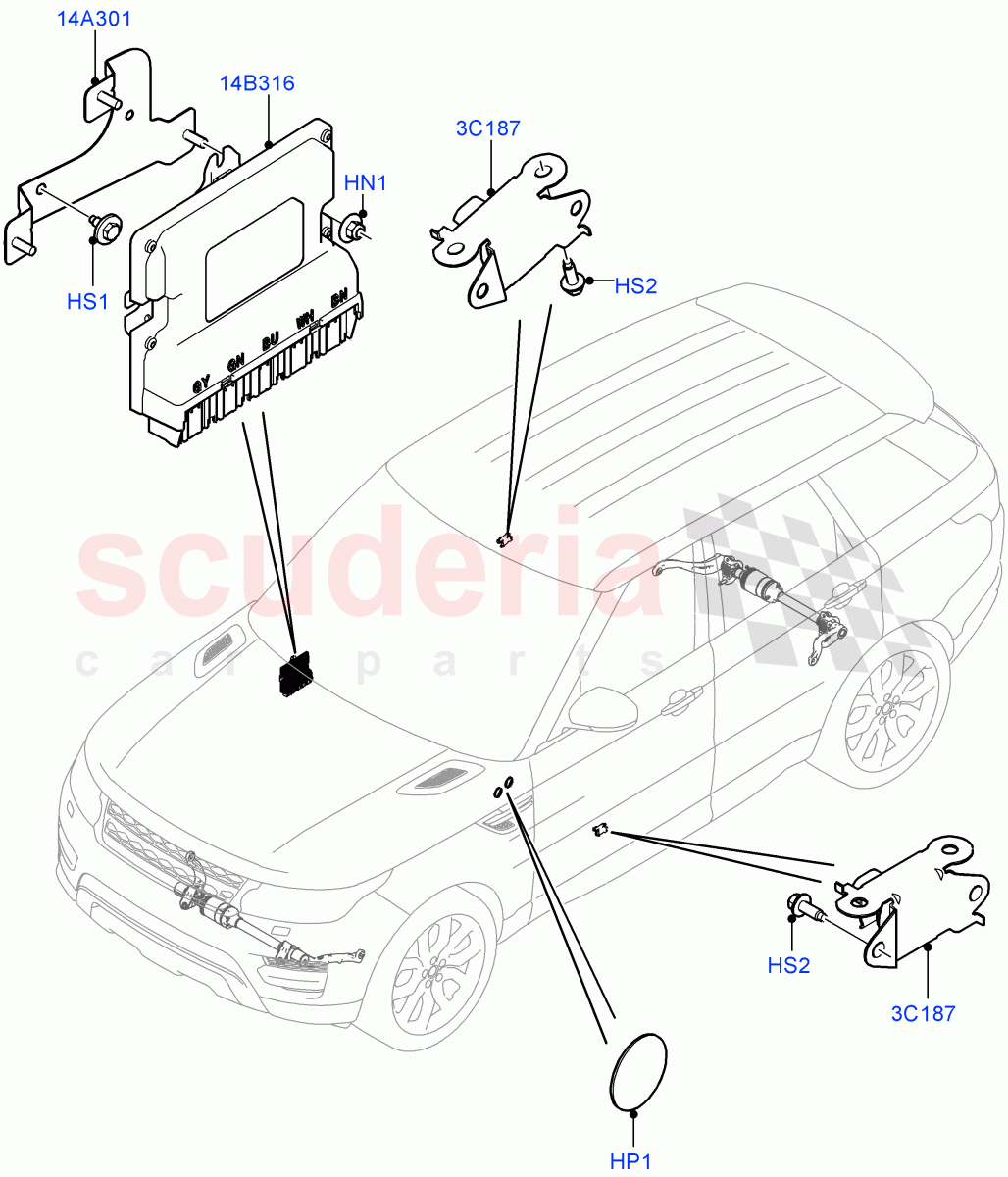 Active Anti-Roll Bar System(Controls/Electrics)(Sport Suspension w/ARC,Electronic Air Suspension With ACE)((V)FROMKA000001) of Land Rover Land Rover Range Rover Sport (2014+) [2.0 Turbo Petrol AJ200P]