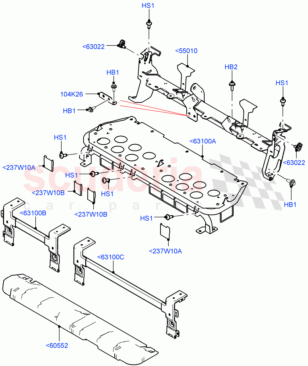Rear Seat Base (With 40/20/40 Split Fold Rear Seat) of Land Rover Land Rover Defender (2020+) [2.0 Turbo Diesel]