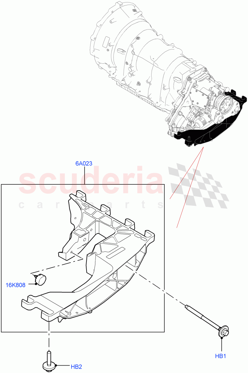 Transmission Mounting(3.0L AJ20P6 Petrol High)((V)FROMMA000001) of Land Rover Land Rover Range Rover Velar (2017+) [2.0 Turbo Diesel AJ21D4]