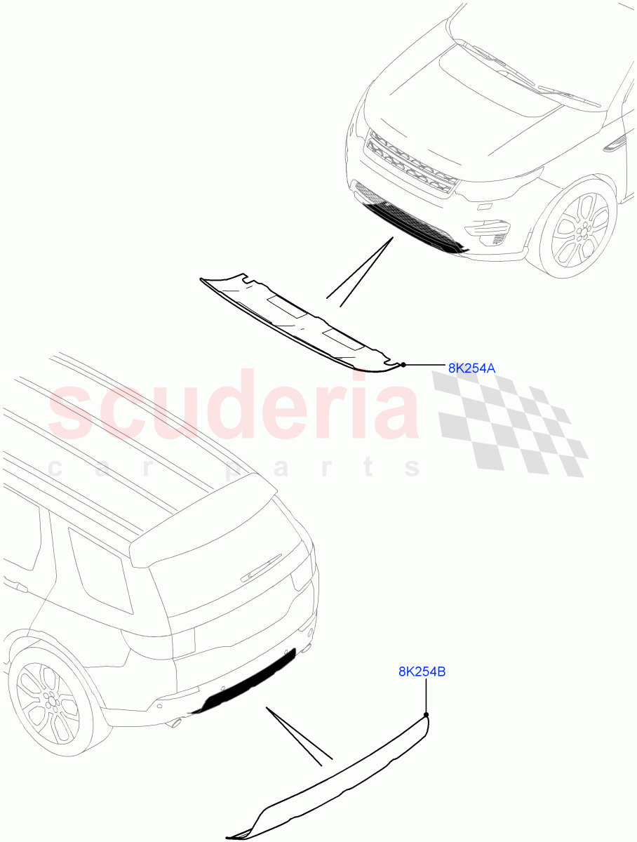 Exterior Body Protection(Accessory)(Halewood (UK),Itatiaia (Brazil)) of Land Rover Land Rover Discovery Sport (2015+) [2.0 Turbo Diesel AJ21D4]