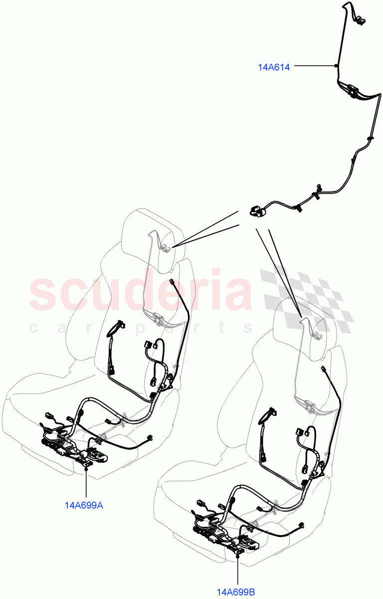 Wiring - Seats (Front Seats) ((V) TOFA999999) of Land Rover Land Rover Range Rover Sport (2014+) [3.0 Diesel 24V DOHC TC]