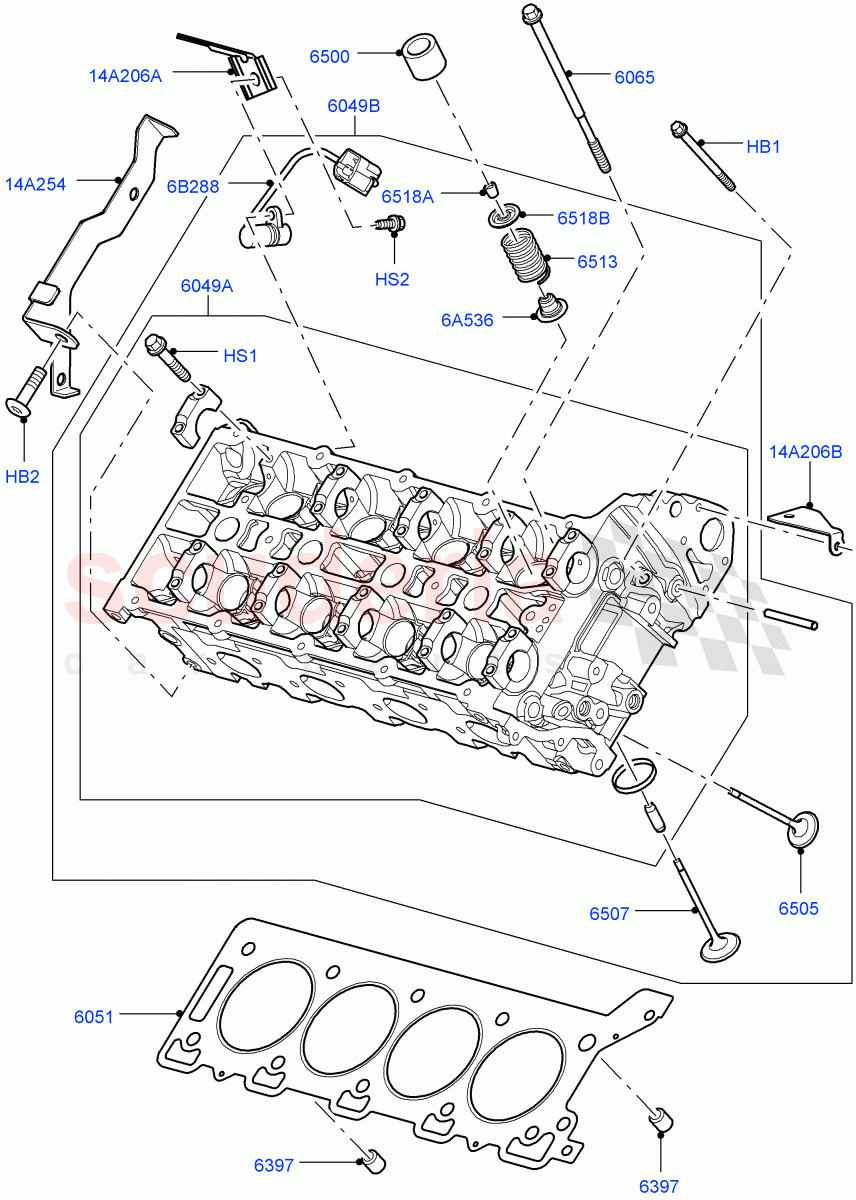 Cylinder Head(AJ Petrol 4.2 V8 Supercharged) of Land Rover Land Rover Range Rover Sport (2005-2009) [4.2 Petrol V8 Supercharged]