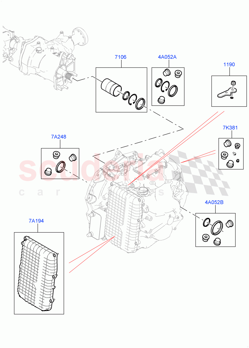 Transmission External Components (9 Speed Auto Trans 9HP50, Halewood (UK)) of Land Rover Land Rover Range Rover Evoque (2019+) [2.0 Turbo Petrol AJ200P]
