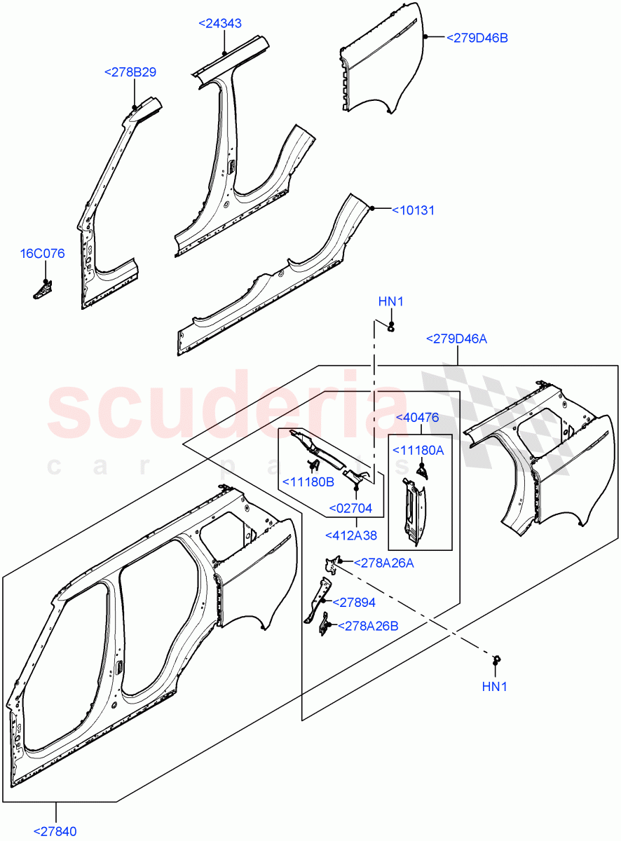 Side Panels - Outer (Standard Wheelbase) of Land Rover Land Rover Range Rover (2022+) [3.0 I6 Turbo Petrol AJ20P6]