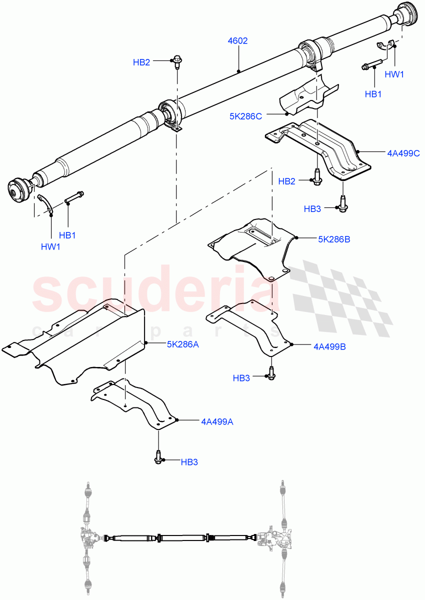 Drive Shaft - Rear Axle Drive (Propshaft) (Halewood (UK), Dynamic Driveline) ((V) FROMGH000001, (V) TOKH999999) of Land Rover Land Rover Discovery Sport (2015+) [2.0 Turbo Diesel]