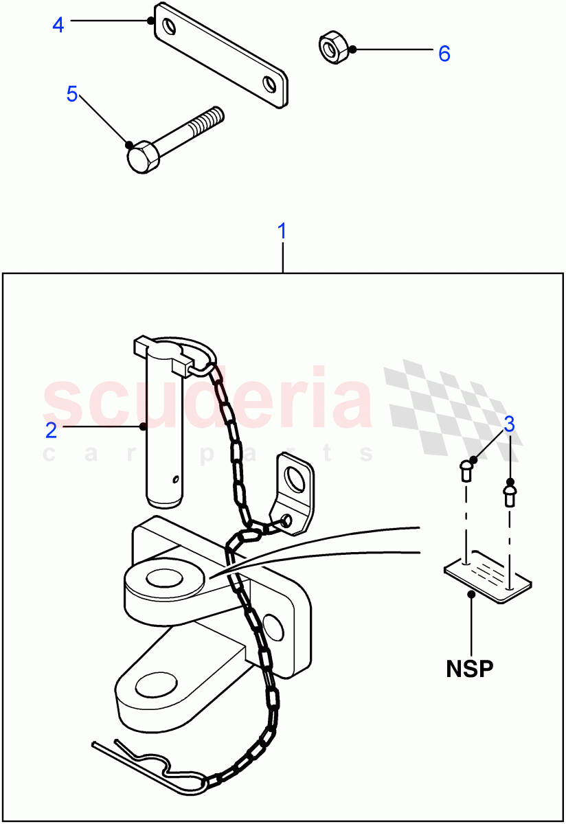 Towing Systems(Tow Pintle/Drop Plate/Elecs)((V)FROM7A000001) of Land Rover Land Rover Defender (2007-2016)