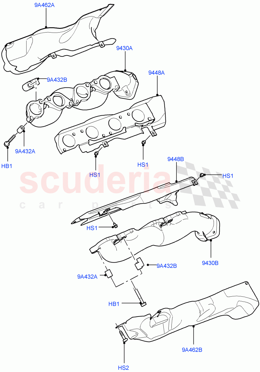 Exhaust Manifold(5.0L OHC SGDI NA V8 Petrol - AJ133)((V)FROMAA000001) of Land Rover Land Rover Range Rover (2010-2012) [5.0 OHC SGDI NA V8 Petrol]