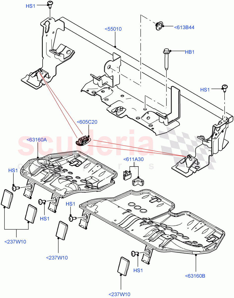 Rear Seat Base(Changsu (China),With 60/40 Split - Folding Rr Seat)((V)FROMFG000001) of Land Rover Land Rover Discovery Sport (2015+) [2.0 Turbo Petrol GTDI]