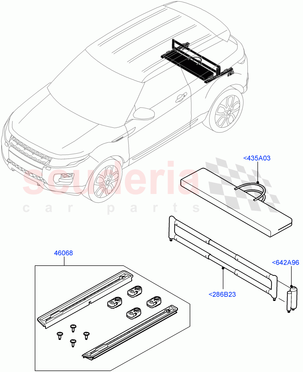 Load Compartment Trim(Halewood (UK),Load Retainer Luggage Rails) of Land Rover Land Rover Range Rover Evoque (2012-2018) [2.2 Single Turbo Diesel]