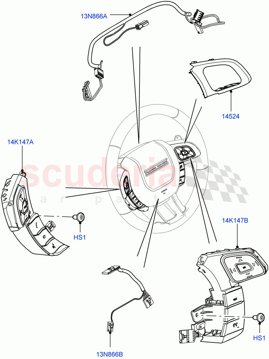 Switches(Steering Wheel)(Itatiaia (Brazil))((V)FROMGT000001) of Land Rover Land Rover Range Rover Evoque (2012-2018) [2.0 Turbo Petrol GTDI]