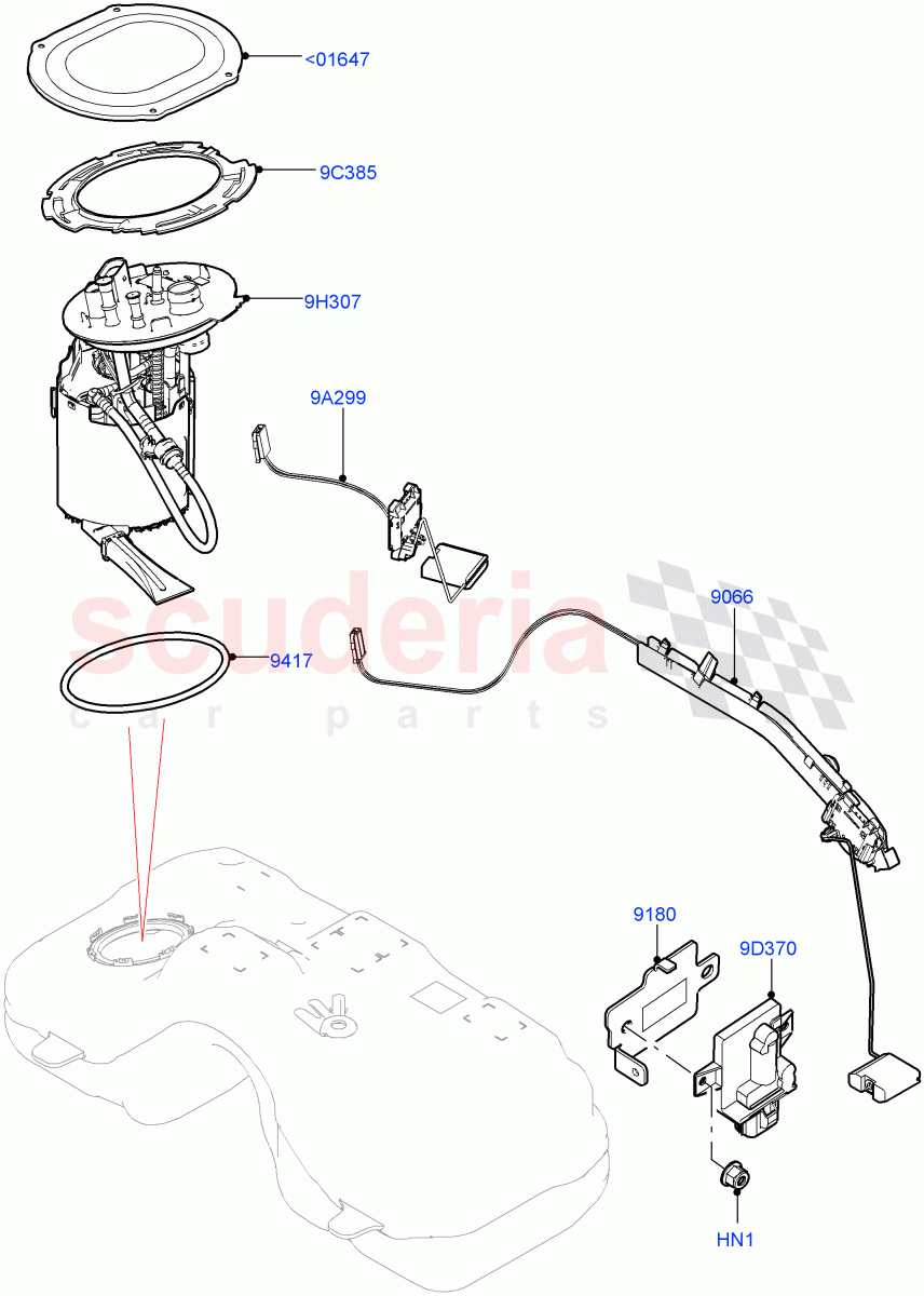 Fuel Pump And Sender Unit(2.0L AJ21D4 Diesel Mid,Itatiaia (Brazil)) of Land Rover Land Rover Range Rover Evoque (2019+) [2.0 Turbo Diesel AJ21D4]