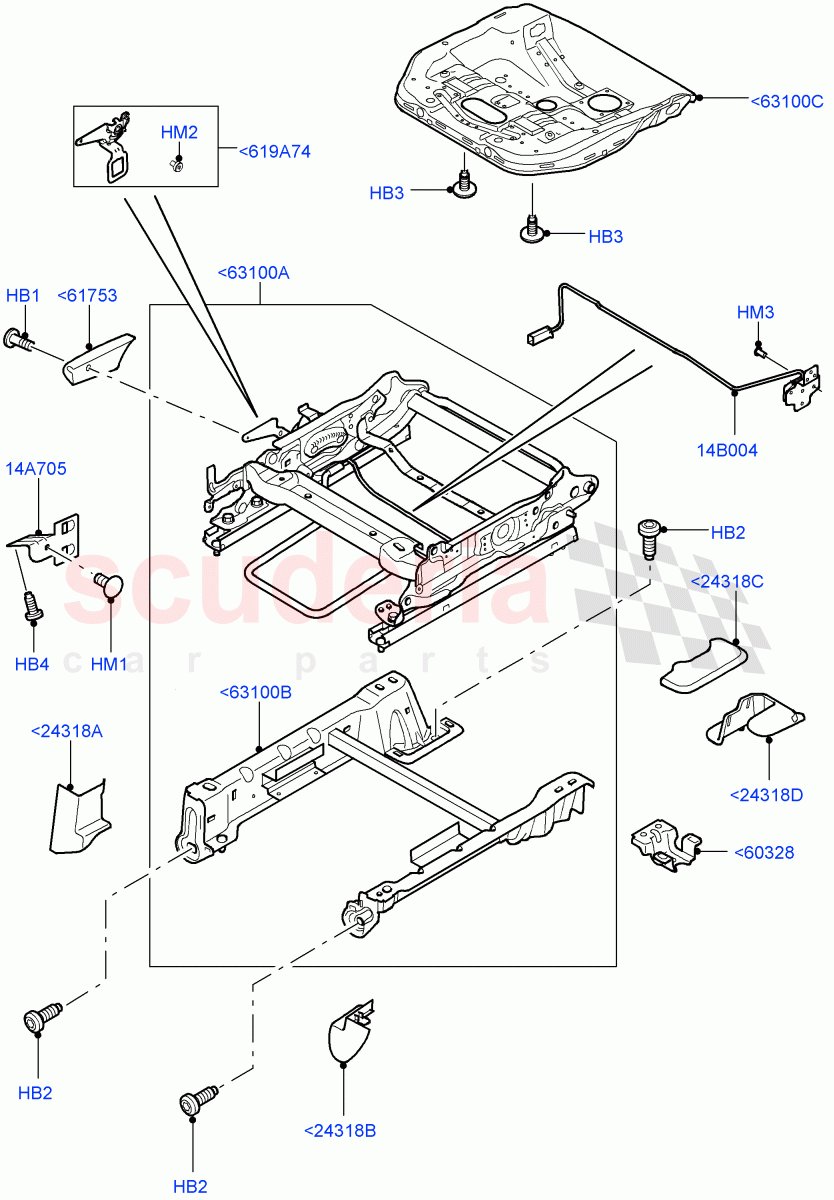 Front Seat Base(Manual Seat)((V)FROMAA000001) of Land Rover Land Rover Discovery 4 (2010-2016) [3.0 Diesel 24V DOHC TC]