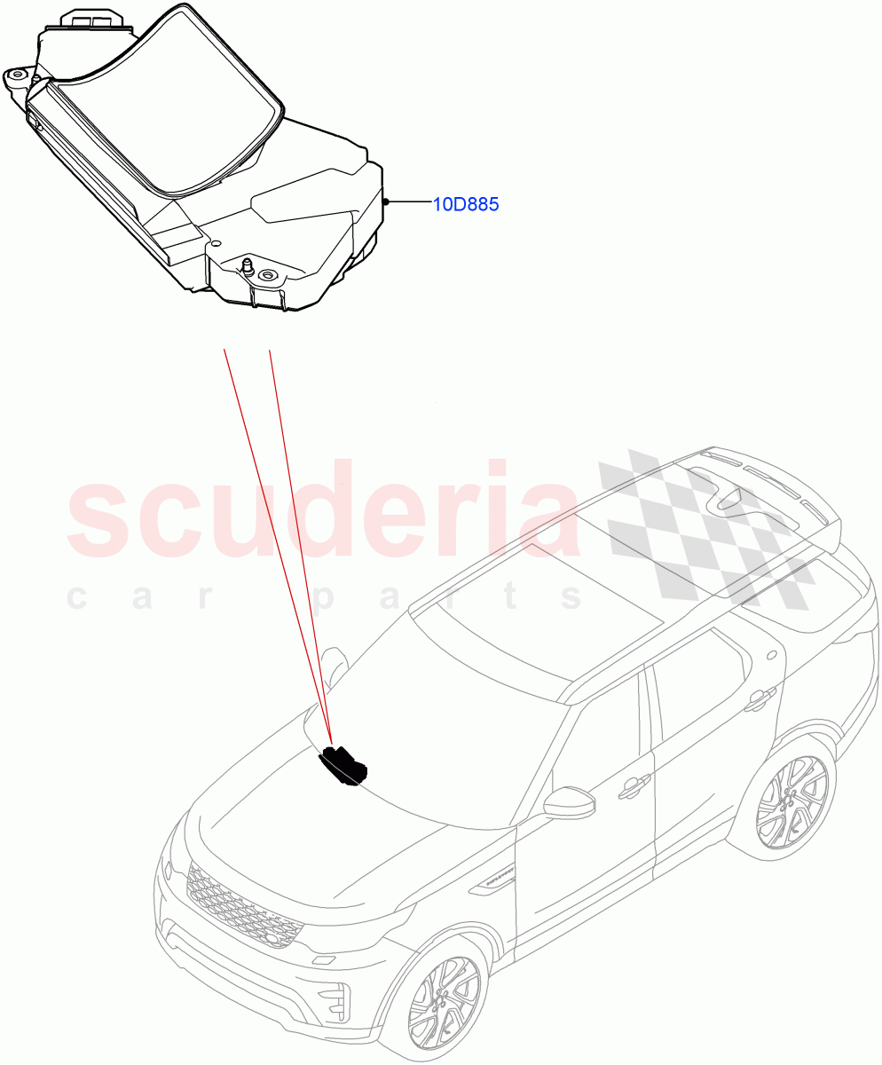 Head Up Display Module(Solihull Plant Build)(Head Up Display)((V)FROMHA000001) of Land Rover Land Rover Discovery 5 (2017+) [3.0 Diesel 24V DOHC TC]