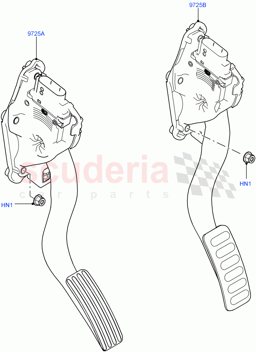 Accelerator/Injection Pump Controls(3.0L AJ20P6 Petrol High)((V)FROMKA000001) of Land Rover Land Rover Range Rover (2012-2021) [3.0 I6 Turbo Petrol AJ20P6]