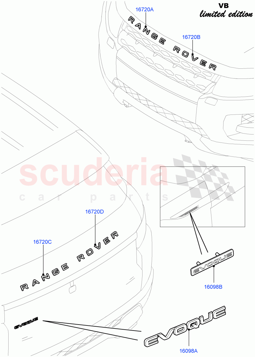 Name Plates(Victoria Beckham Limited Edition,Halewood (UK)) of Land Rover Land Rover Range Rover Evoque (2012-2018) [2.2 Single Turbo Diesel]