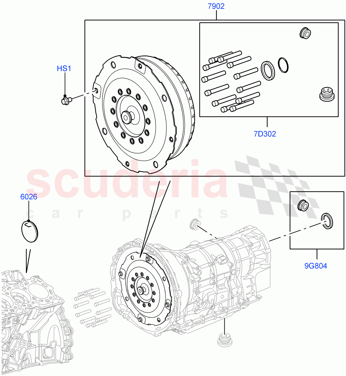 Converter(Solihull Plant Build)(3.0 V6 Diesel,8 Speed Auto Trans ZF 8HP70 4WD)((V)FROMAA000001) of Land Rover Land Rover Range Rover Sport (2014+) [2.0 Turbo Diesel]