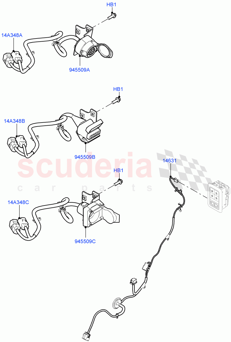 Electrical Wiring - Body And Rear (Towing) of Land Rover Land Rover Range Rover (2012-2021) [5.0 OHC SGDI SC V8 Petrol]