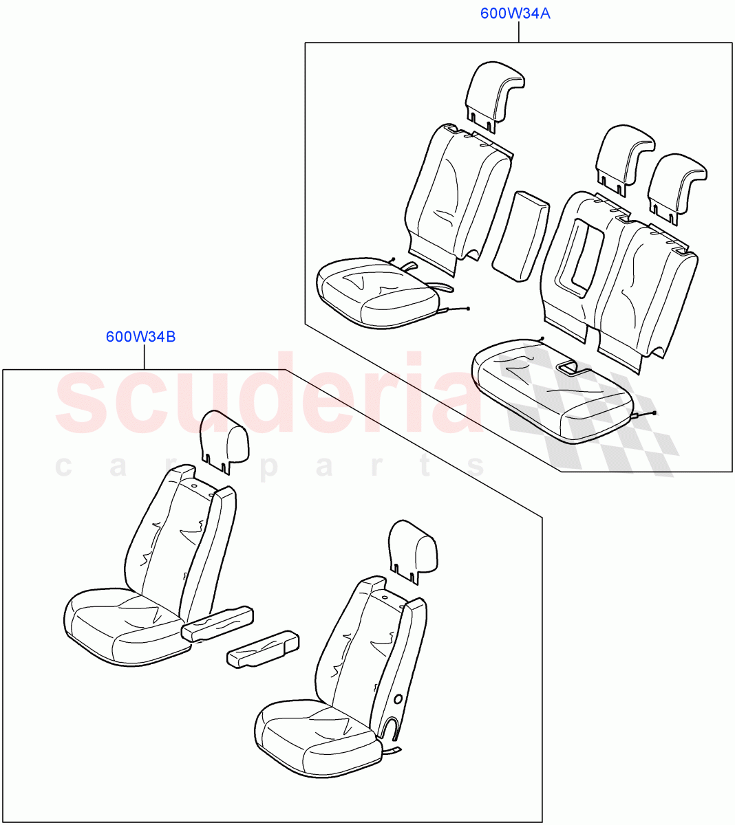 Accessory Front & Rear Seat Covers(Accessory)((V)TO9A999999) of Land Rover Land Rover Range Rover Sport (2005-2009) [3.6 V8 32V DOHC EFI Diesel]