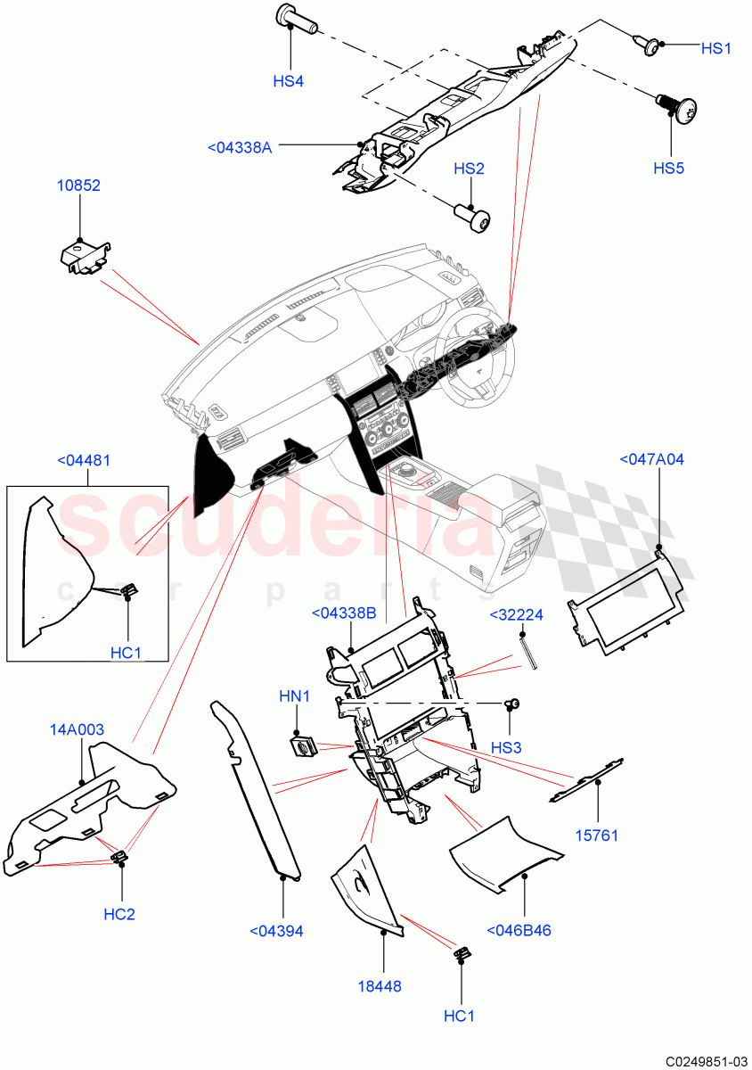 Instrument Panel(Lower, External)(Halewood (UK))((V)TOKH999999) of Land Rover Land Rover Discovery Sport (2015+) [2.2 Single Turbo Diesel]